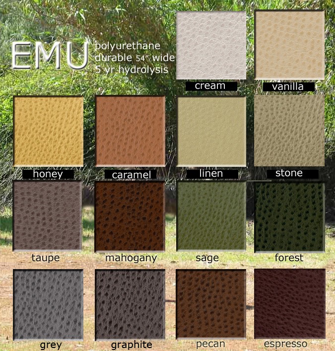 Emu Polyurethane Color Card
