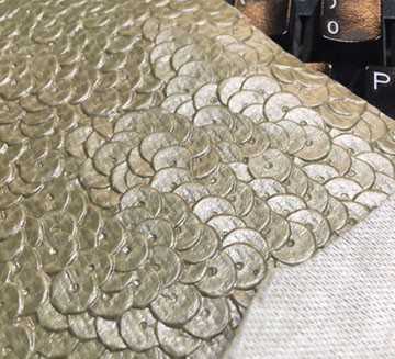 Taupe Sequins Expanded Supported PVC
